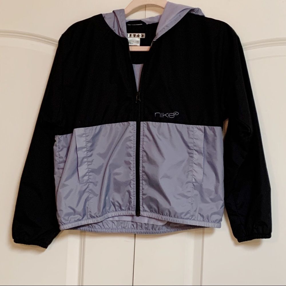 Nike Fleece Lined Black Purple Fleece Hood Full Zip Coat Jacket L 14